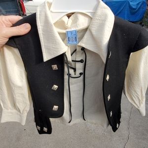 Boys Cream shirt and gray vest. Size 2.